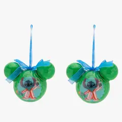 DISNEY - Set 2 Bolas Esferas Stitch Parade 9.4X7.5X6.3 Cm Adorno Colgante Árbol Navidad