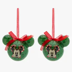 DISNEY - Set 2 Bolas Esferas Mickey Parade 9.4X7.5X6.3 Cm Adorno Colgante Árbol Navidad
