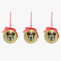 DISNEY - Set 3 Bolas Esferas Mickey Parade 7.5 Cm Adorno Colgante Árbol Navidad