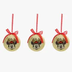 DISNEY - Set 3 Bolas Esferas Mickey Champ 7.5 Cm Adorno Colgante Árbol Navidad