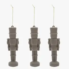 MICA - Set 3 Colgantes Cascanuez Velvet 15 Cm Adorno Árbol Navidad