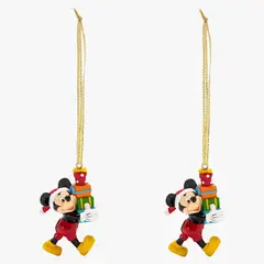 DISNEY - Set 2 Colgantes Mickey 6.3 Cm Adorno Árbol Navidad