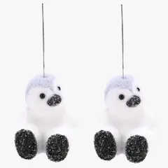 MICA - Set 2 Colgantes Happy Feet 10X9 Cm Adorno Árbol Navidad