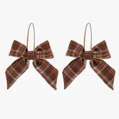 MICA - Set 2 Colgantes Moños 16 Cm Adorno Árbol Navidad