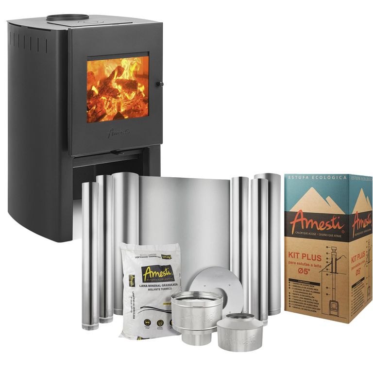 Combo Estufa a Leña Firelog 380 + Kit de Instalación