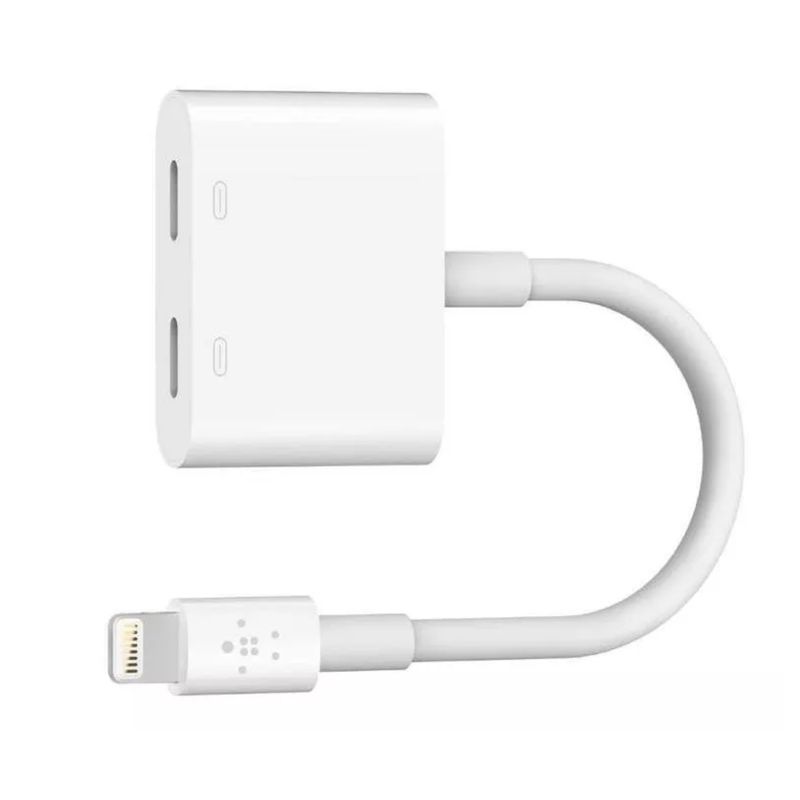 BELKIN - Adaptador audio Lightning a doble Lightning para iPhone -Blanco