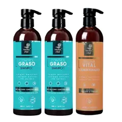 MARINA VITAL - Shampoo Control Graso 2 unidades y Acondicionador Pack