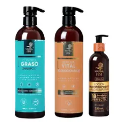 MARINA VITAL - Pack shampoo control graso, loción multipropósito y acondicionador