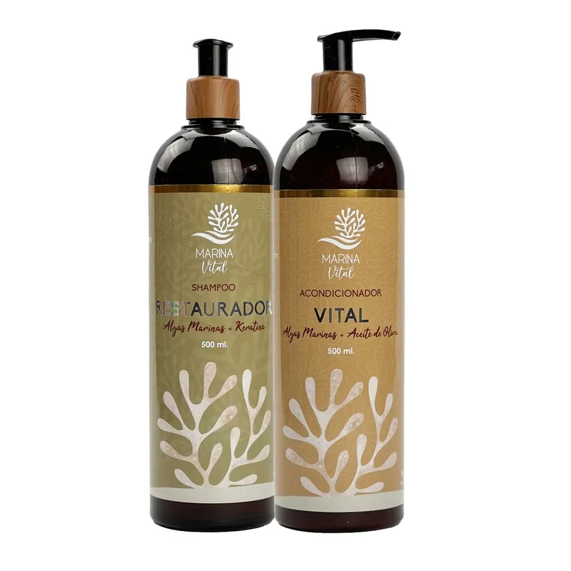 MARINA VITAL - Pack shampoo restaurador 500 ml y acondicionador 500 ml