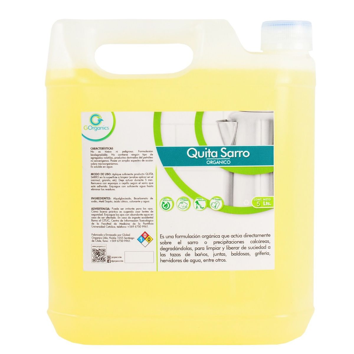 GORGANICS - Quita sarro  para hervidores y llaves de grifos orgánico 5 L