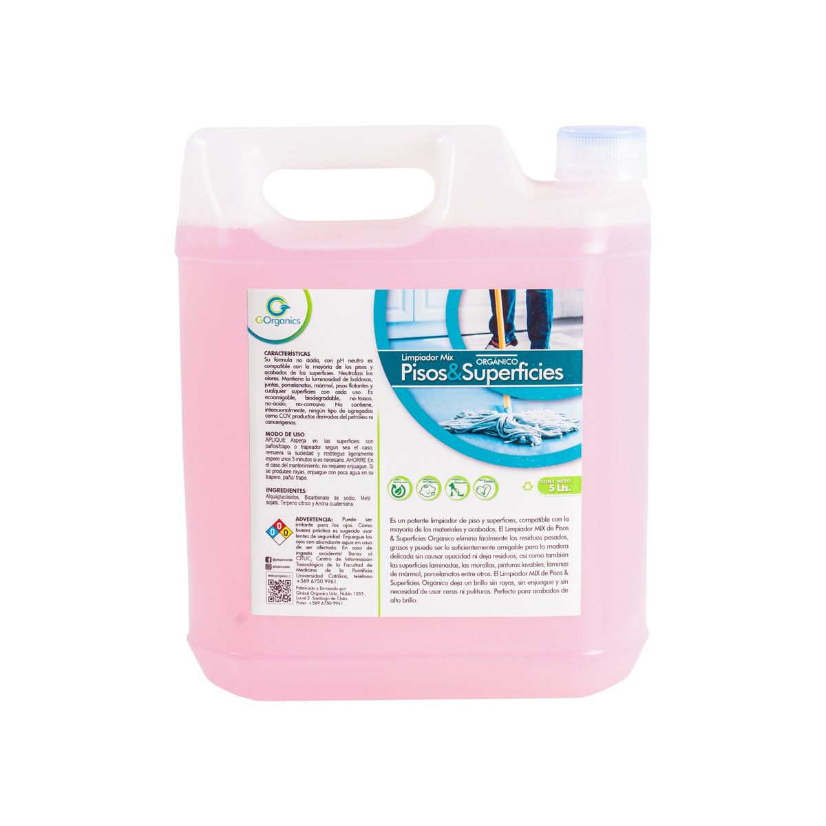 GORGANICS - Mantenedor mix pisos  y superficies orgánico 5 L