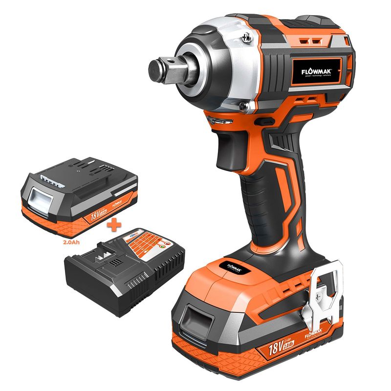 FLOWMAK - Llave Impacto 1/2 Para Dado, 18v Con Batería, Marca Flowmak