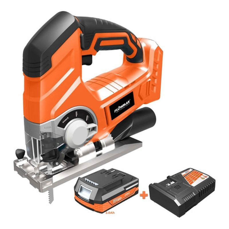 FLOWMAK - Sierra  Caladora 18v Con Batería, Marca Flowmak