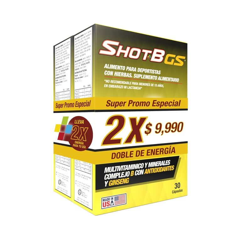 GENOMMA LAB - Shot B Pack 02 Multivitaminico Ginseng 30 Cápsulas C/u