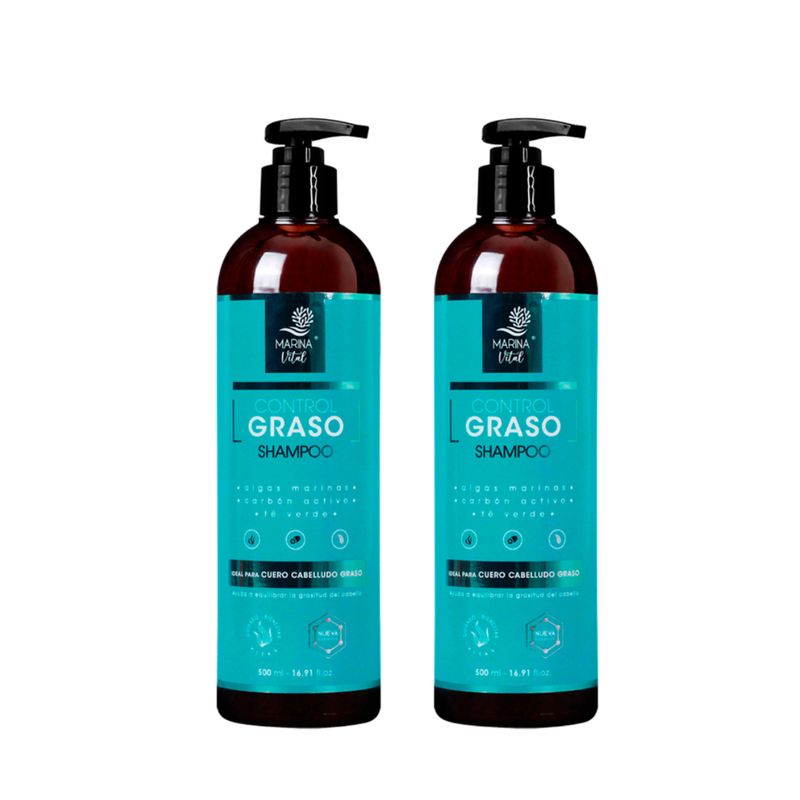 MARINA VITAL - 2 Shampoo Control graso. 500 ml c/u Marina Vital