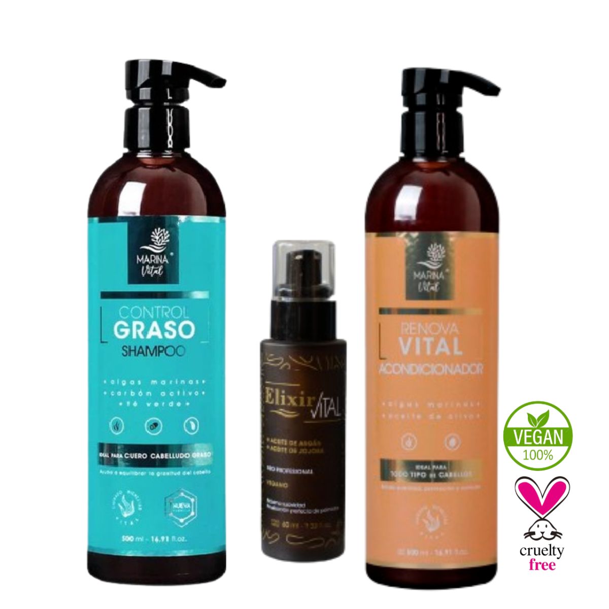 MARINA VITAL - Shampoo control graso acondicionador y serum