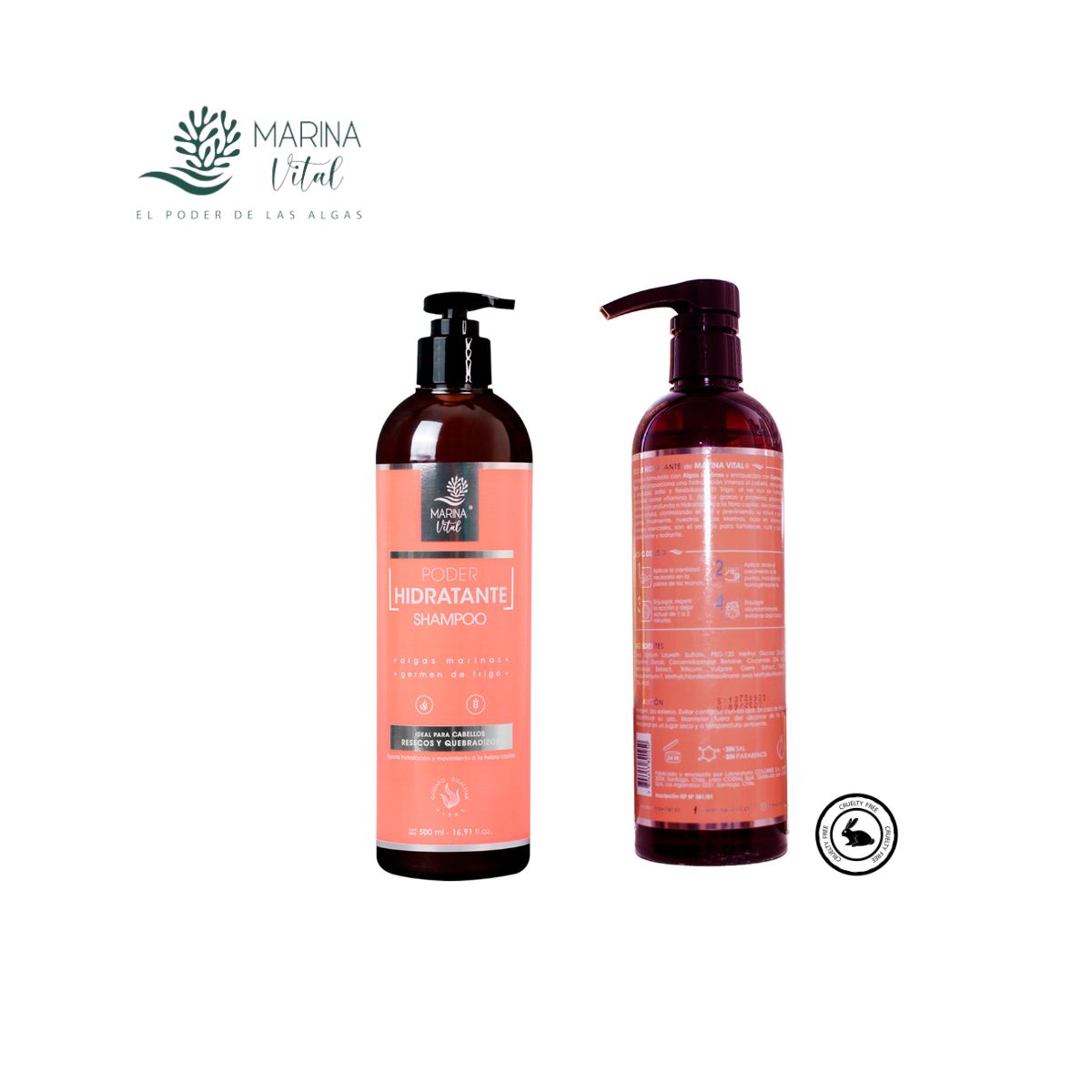MARINA VITAL - Pack 2 Shampoo Poder Hidratante. 500 ml c/u