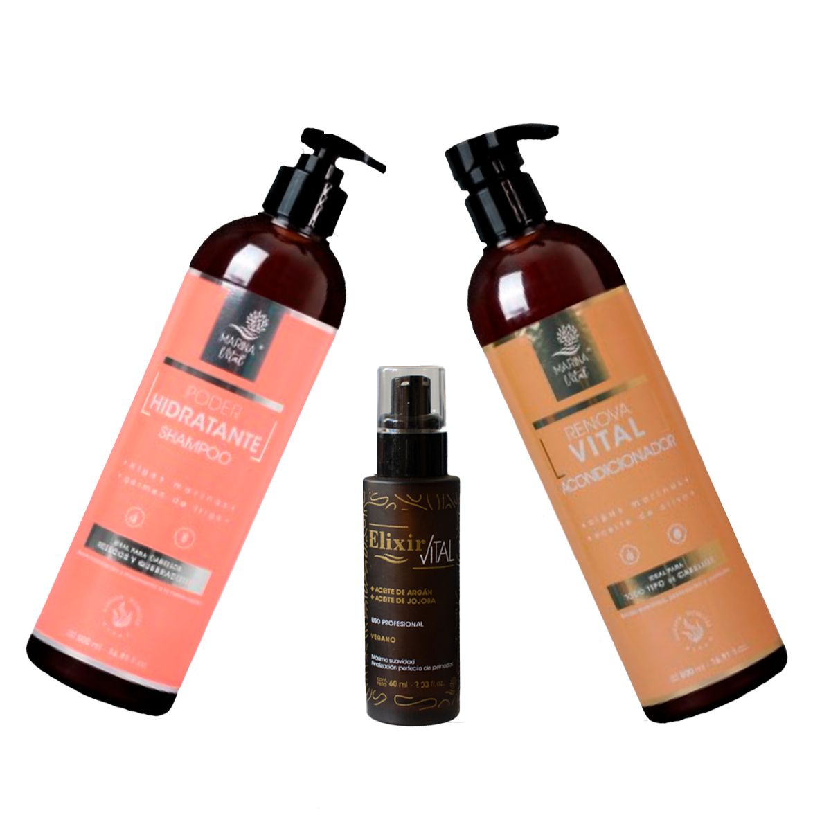 MARINA VITAL - Shampoo Poder hidratante acondicionador y serum