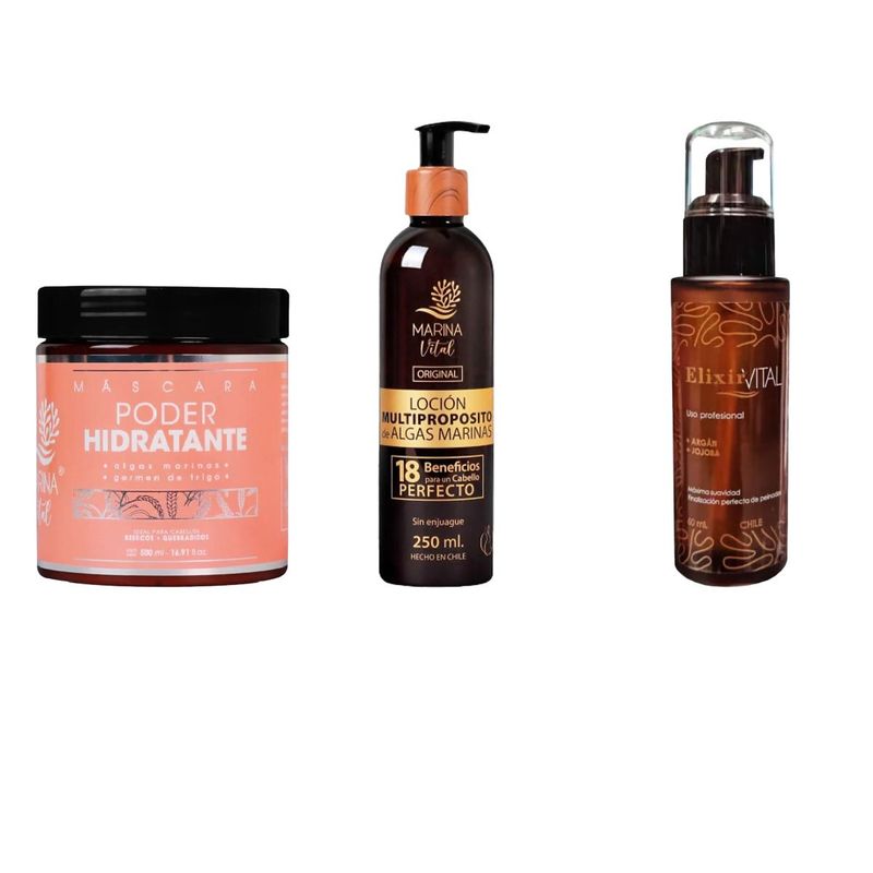 MARINA VITAL - Máscara Poder hidratante  Loción multipropósito y serum