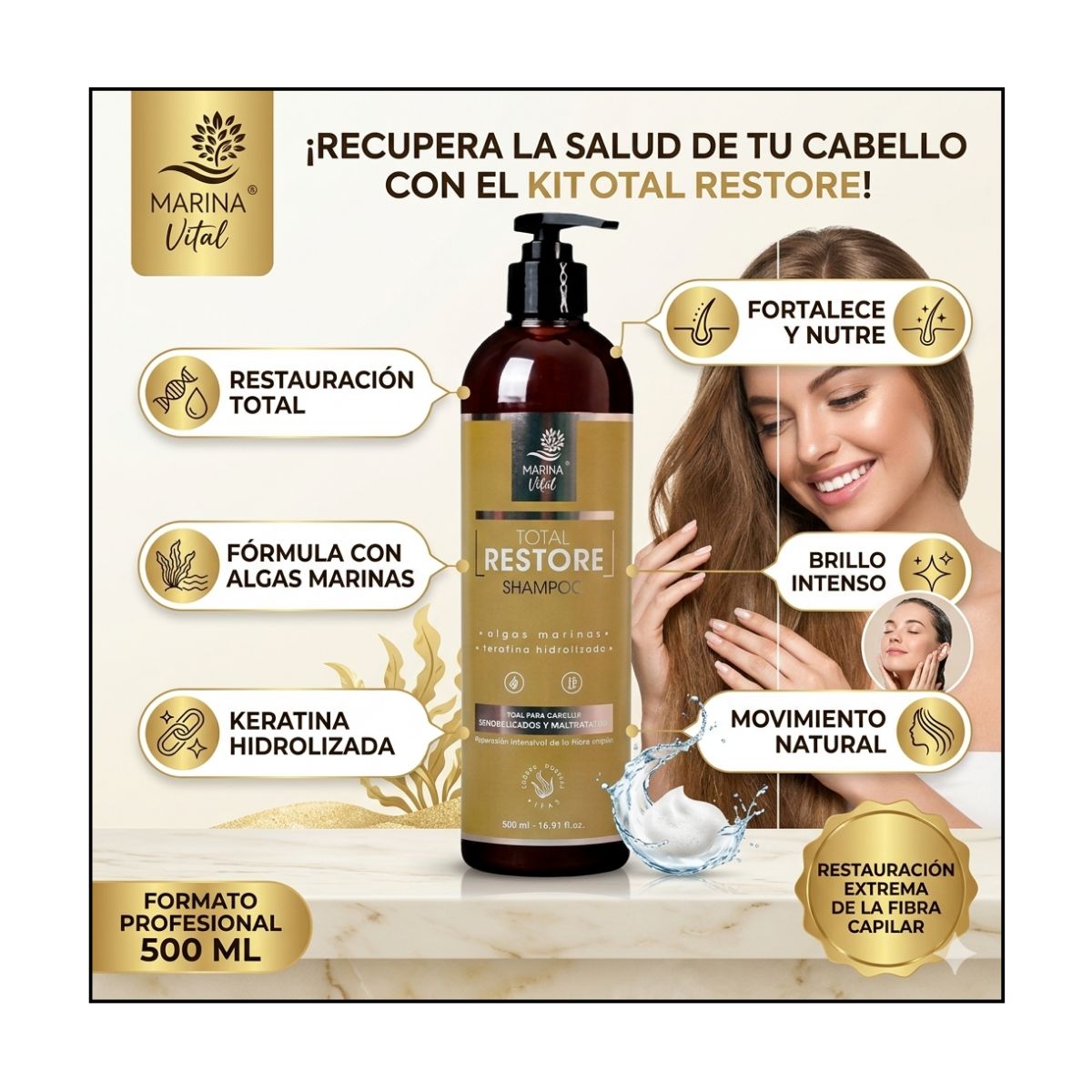 MARINA VITAL - Shampoo Total Restore 500 ml