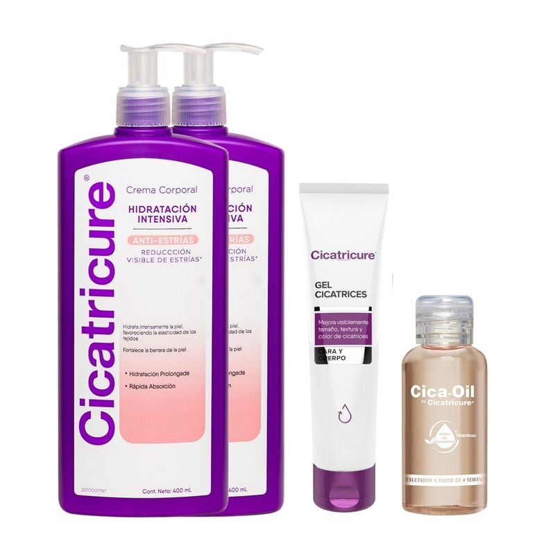 CICATRICURE - Pack Cicatricure 2 Antiestrias+ Gel Cicatrices 30g+ Oil 50ml