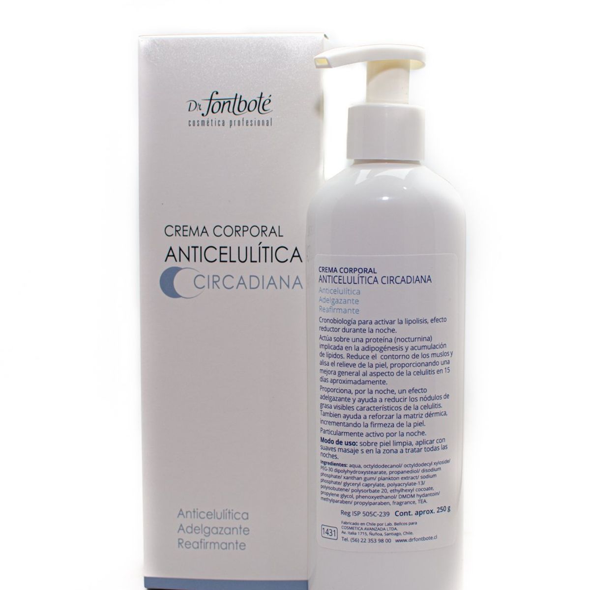 DR FONTBOTE - Crema corporal anticelulítica circadiana. 250 g.-