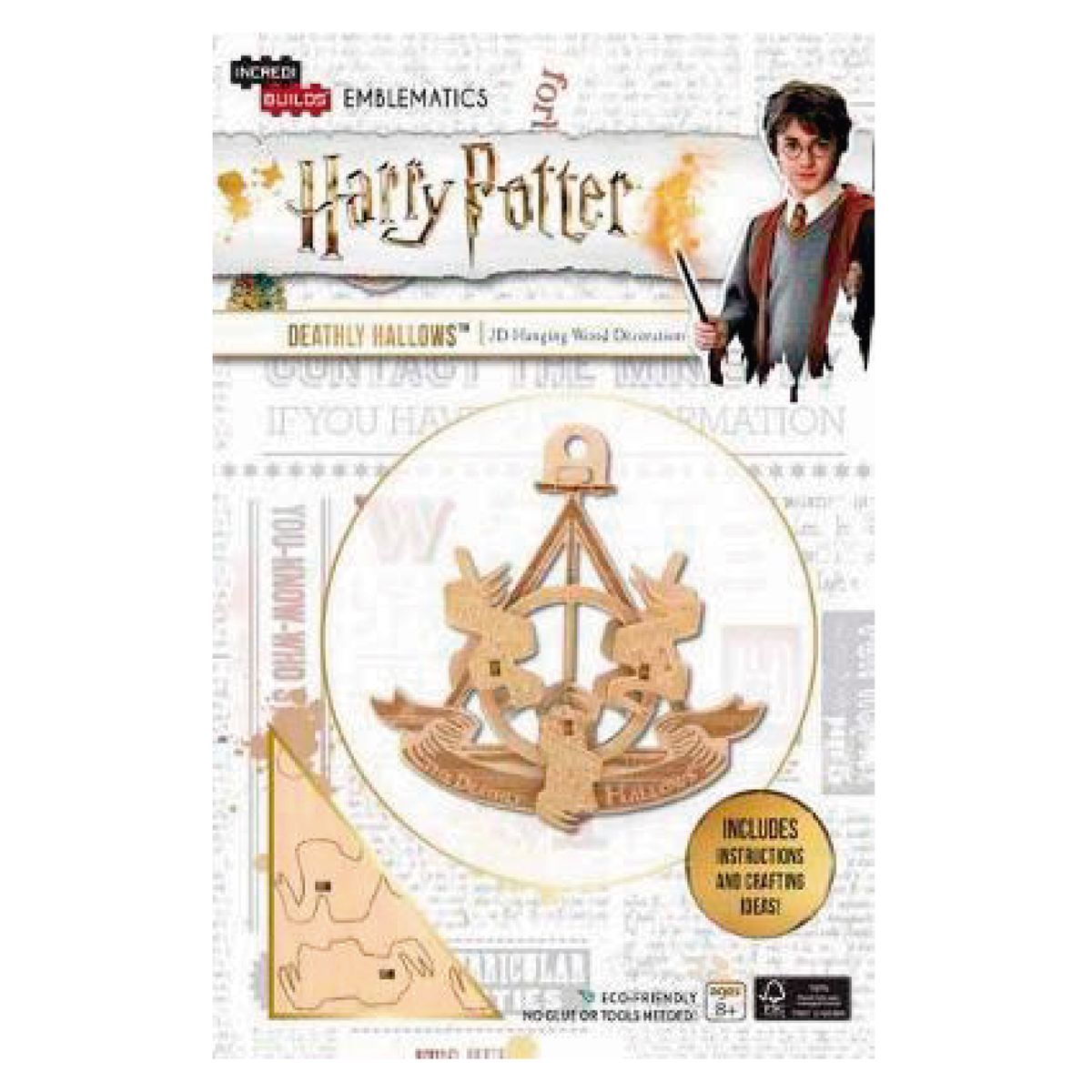 RETAILEXPRESS - Emblema Harry Potter Deathly Hallows Modelo Armable En Madera