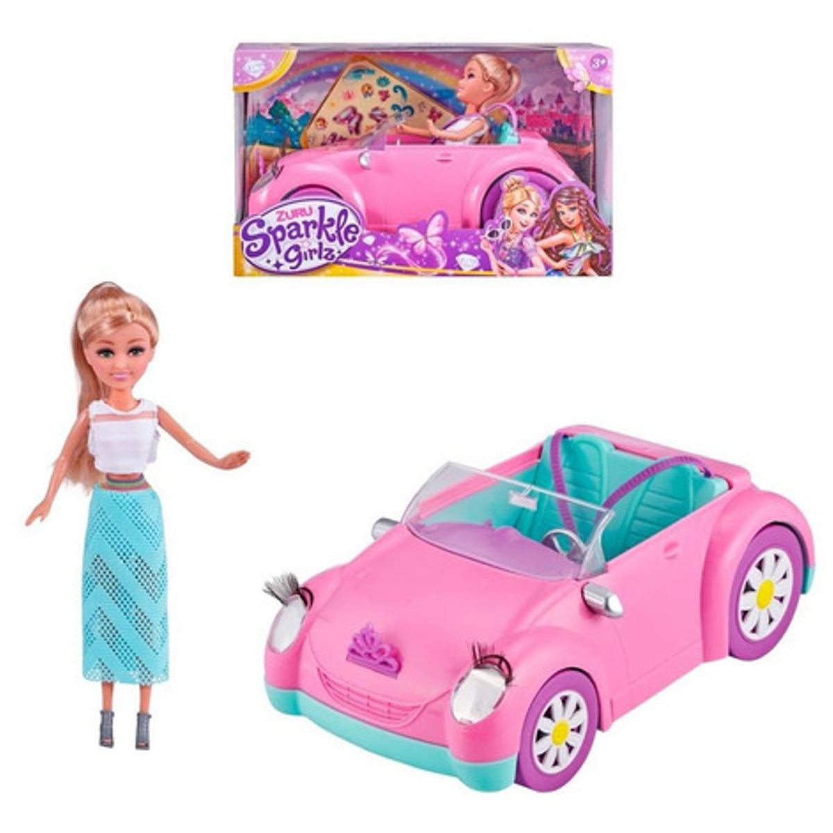 SPARKLE GIRLZ - Auto Convertible Con Muñeca De 27 Cms Sparkle Girlz