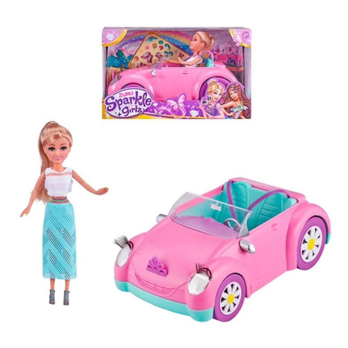 SPARKLE GIRLZ - Auto Convertible Con Muñeca De 27 Cms Sparkle Girlz