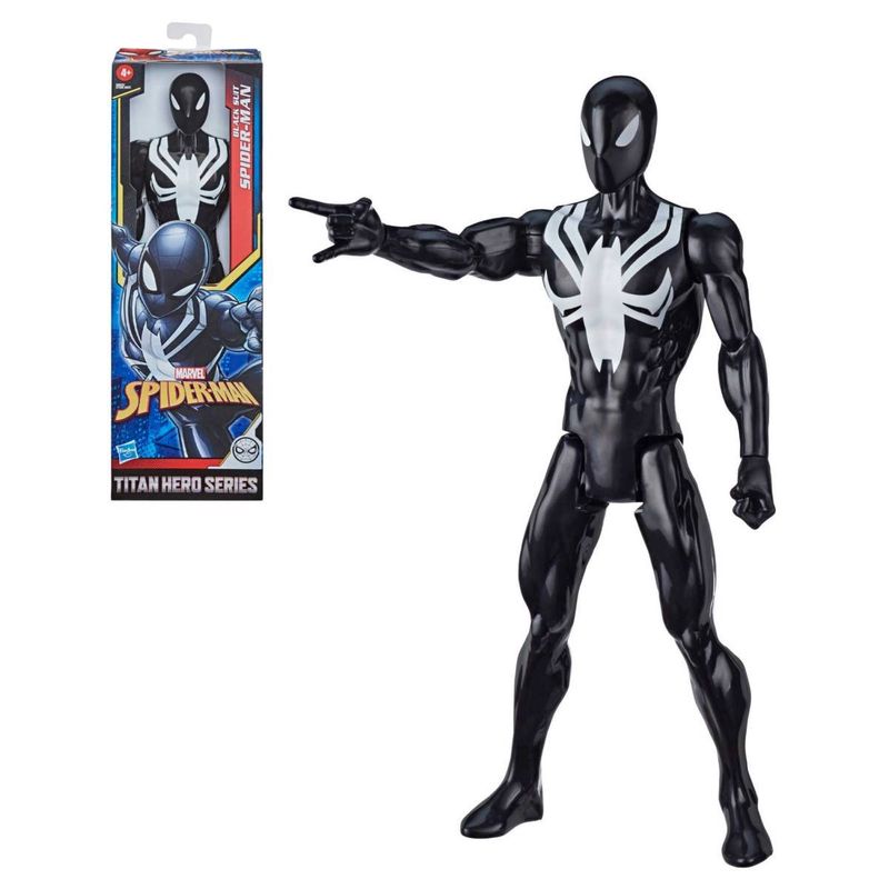 MARVEL - Spiderman Figura Titan Heroe Web Warriors Hasbro - Black Sui
