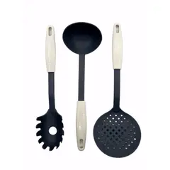 MOGA - Utensilios Cocina Cucharon Plastico Set 3 Piezas