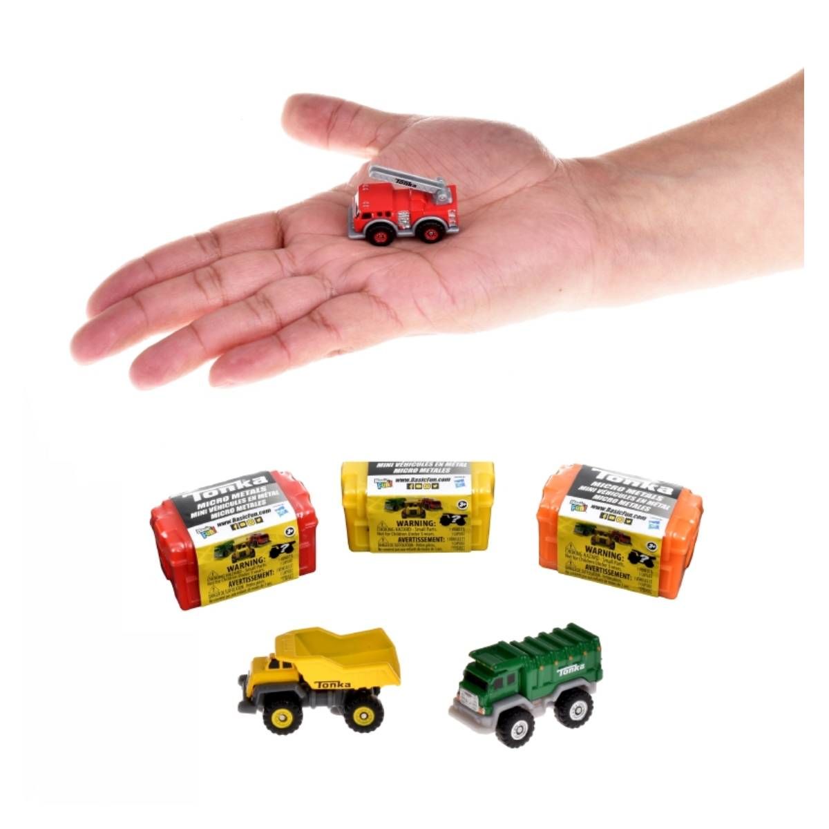 TONKA - Micro Vehiculo Metalico Tonka De 4 Cms En Cajita Contenedora