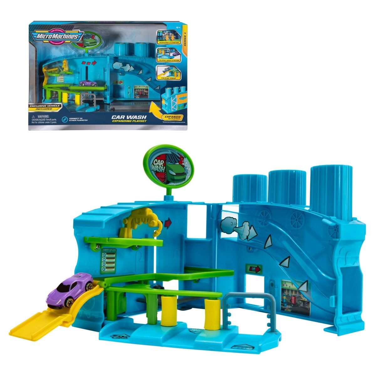 MICRO MACHINES - Playset Expandible Con Auto Micro Machines - Car Wash