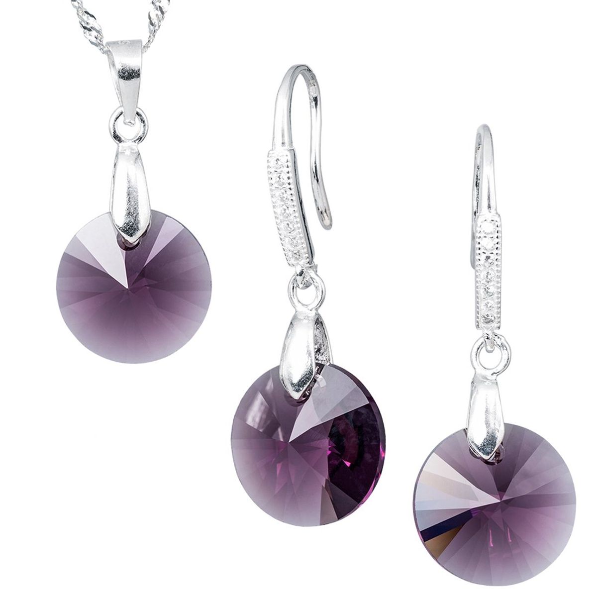 JOYAS MONTERO - Conjunto Madrid Plata 925 creado con cristales de Swarovski® Amethyst