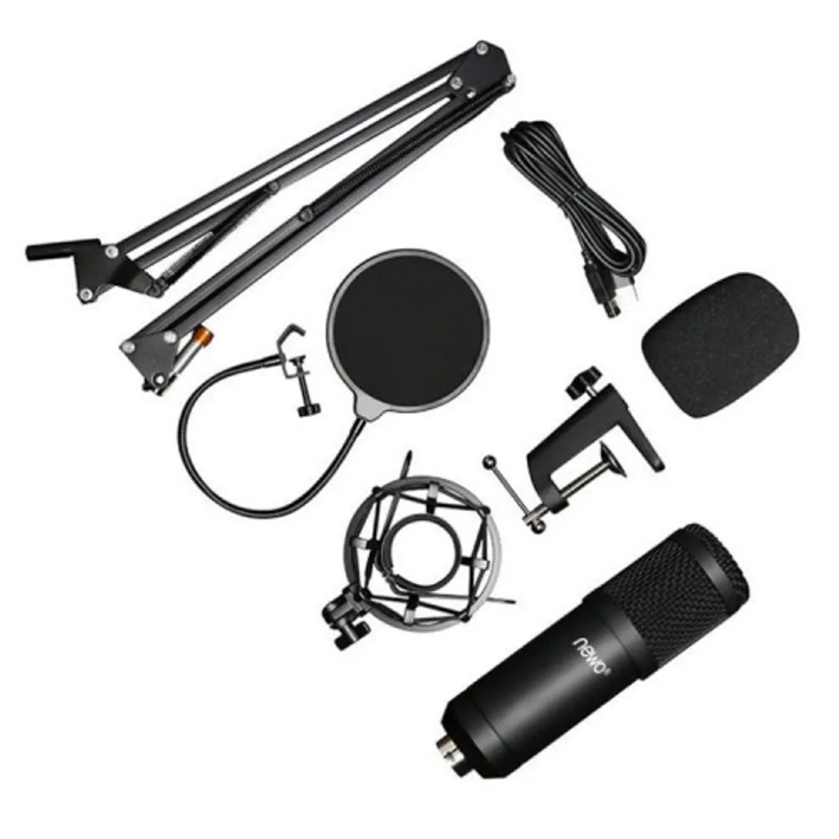 NEWO - Kit Micrófono de condensador USB Atril Antipop
