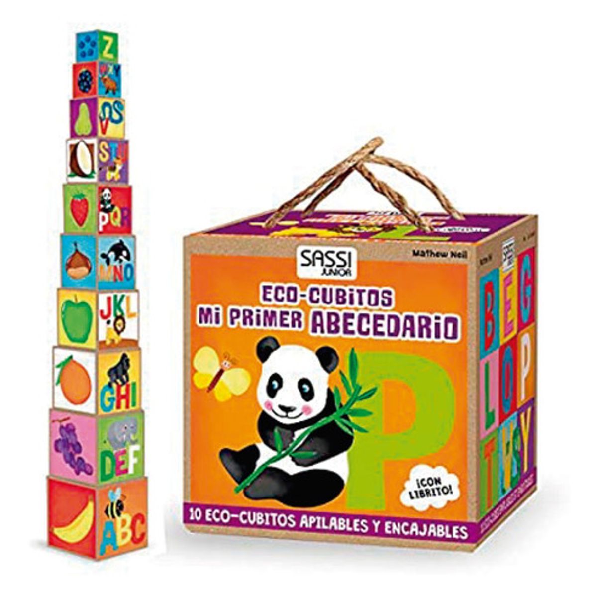 MANOLITO BOOKS - Libro Mas Bloques Mi Primer Abecedario Ecocubitos