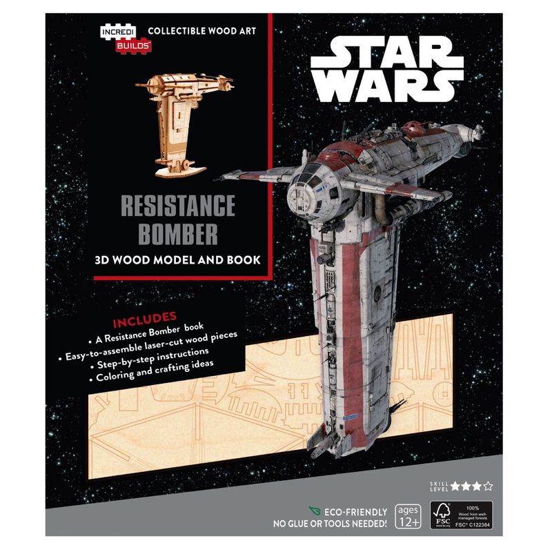 RETAILEXPRESS - Star Wars Resistance Bomber Libro y Modelo Armable En Madera