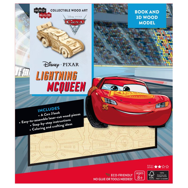 RETAILEXPRESS - Disney Pixar Cars 3 Libro y Modelo Armable En Madera
