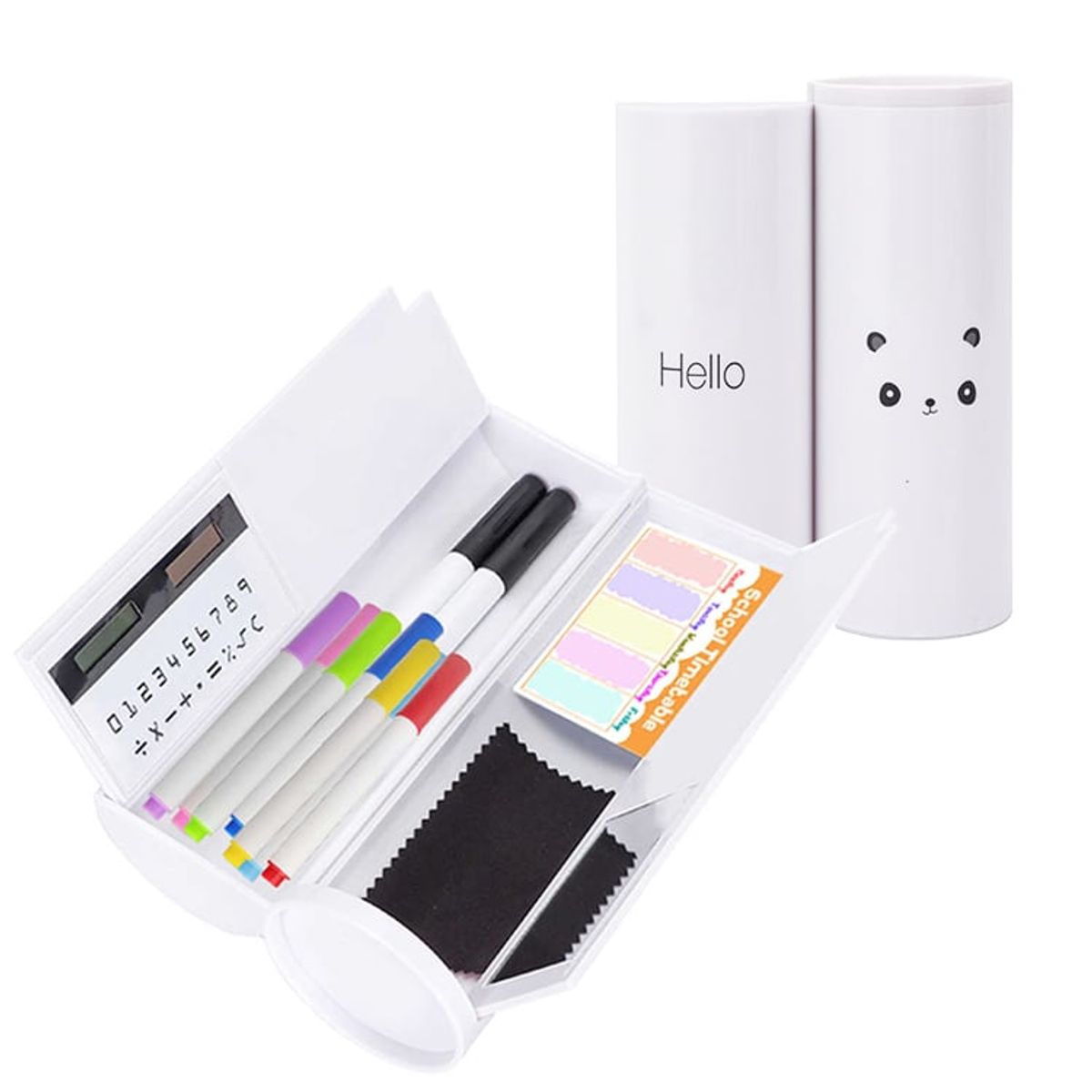 NEWO - Estuche lápices con calculadora espejo y pizarra NW-CL