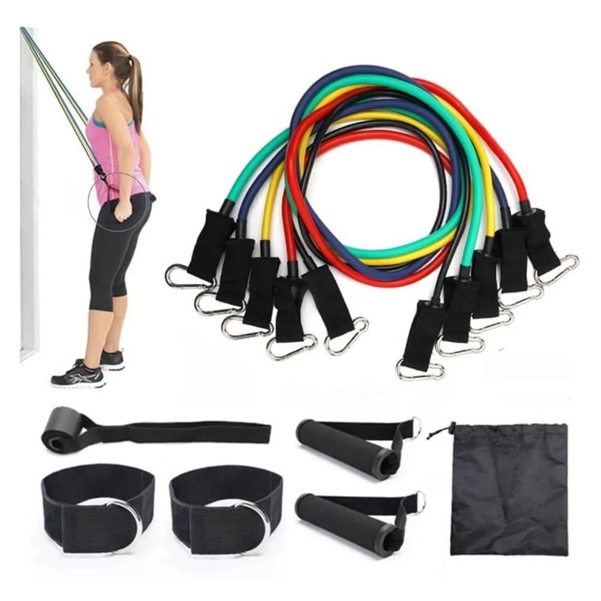 RESISTENCIA - Set Bandas Elásticas Resistencia Para Ejercicios 11 Piezas
