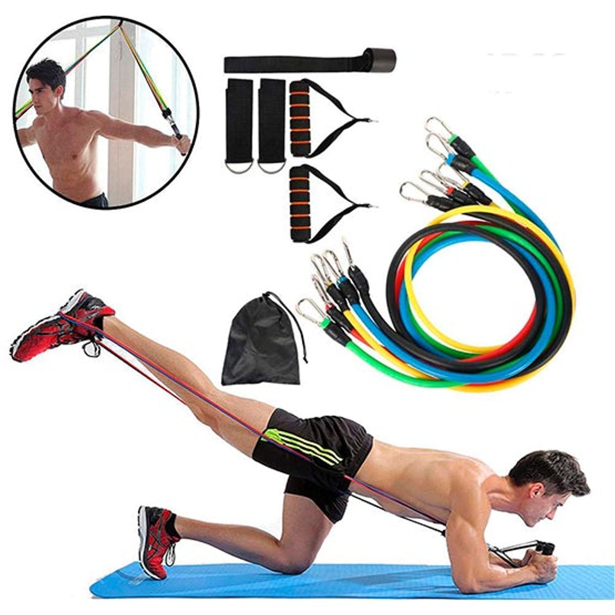 RESISTENCIA - Set Bandas Elásticas Resistencia Para Ejercicios 11 Piezas