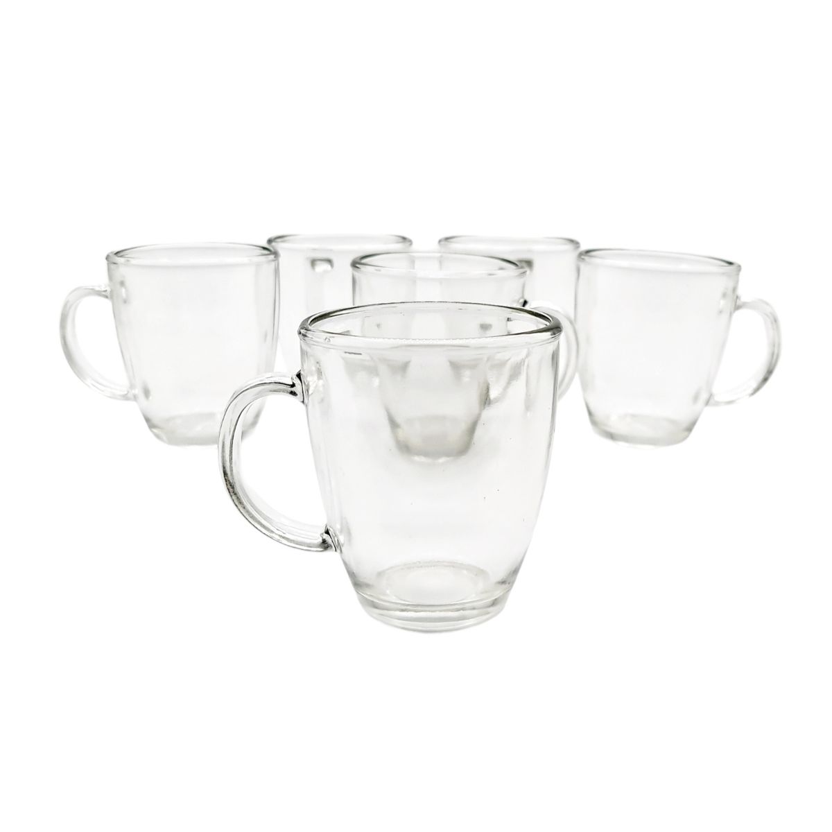 MOGA - Tazas para cafe de vidrio pack 6 Piezas 350ml Lisa