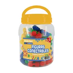 ADETEC - Juego Didáctico Figuras Conectables 60 Piezas
