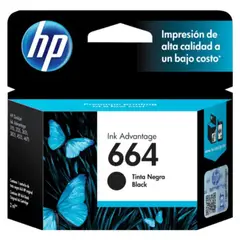 HP - Cartucho De Tinta 664 Negra Original