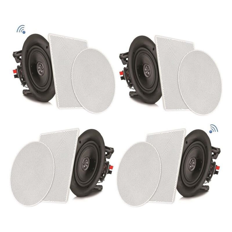 PYLE - Parlantes de Cielo o Muro Empotrables con Bluetooth Set De 4