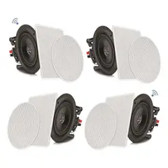 PYLE - Parlantes de Cielo o Muro Empotrables con Bluetooth Set De 4