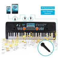 Teclado Portatil De Piano De 49 Teclas Con Micrófo.