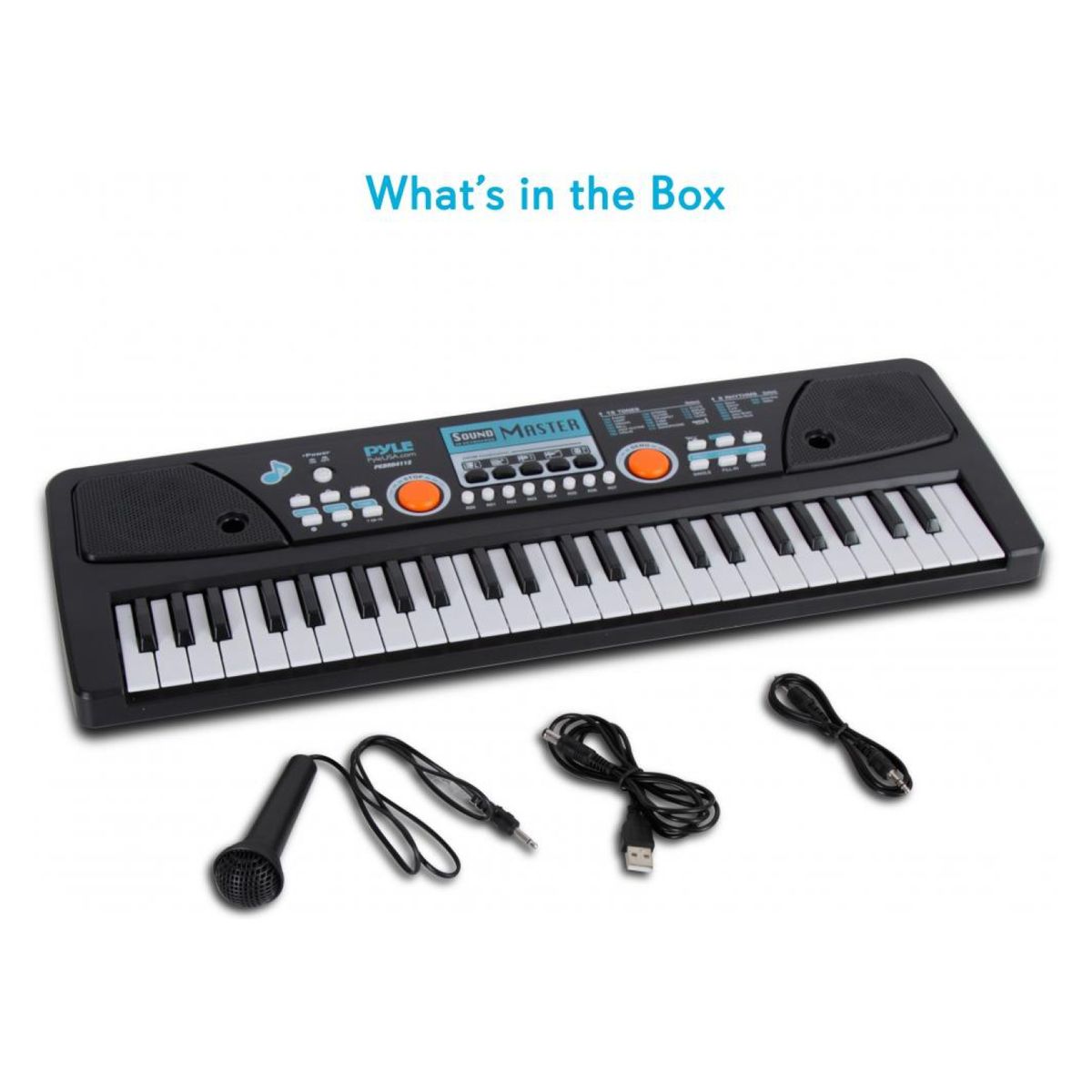 PYLE - Teclado Portatil De Piano De 49 Teclas Con Micrófo.