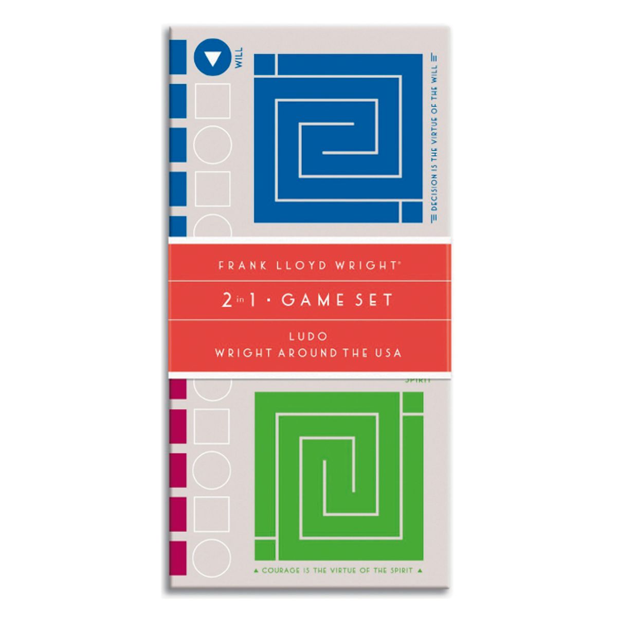 GALISON - Juego 2 En 1, Ludo y Carrera, Diseño Frank Lloyd Wright