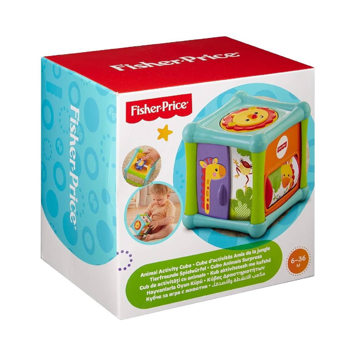 FISHER PRICE - Juguete didáctico Fisher Price cubo animalitos para bebé